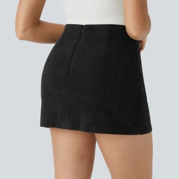 NWT HALARA High Waisted Invisible Zipper 2-in-1 A Line Mini Corduroy(Size:XL/16) - Picture 3 of 10